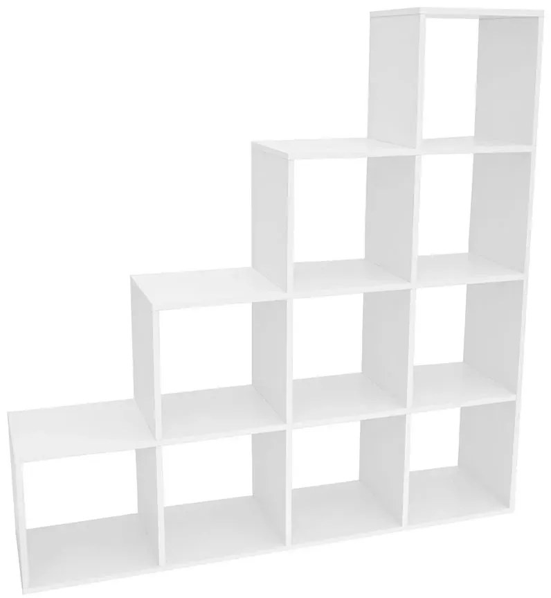 Minimalistyczny Regał Biały Schodkowy N3-K23