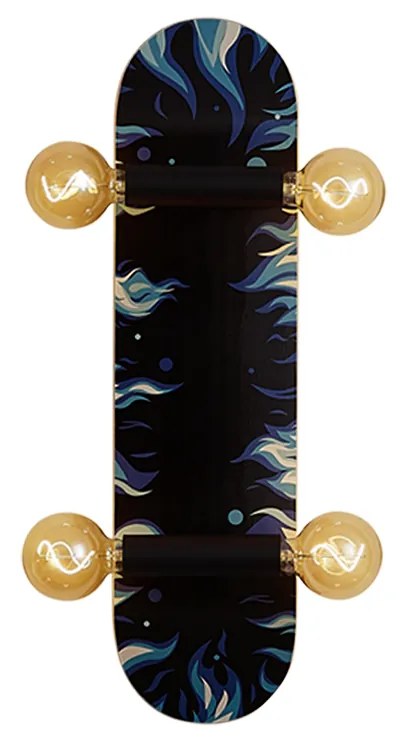 Lampa ścienna czarna z niebieskim 80 cm - SkateboardDesignerski Oswietlenie wewnetrzne