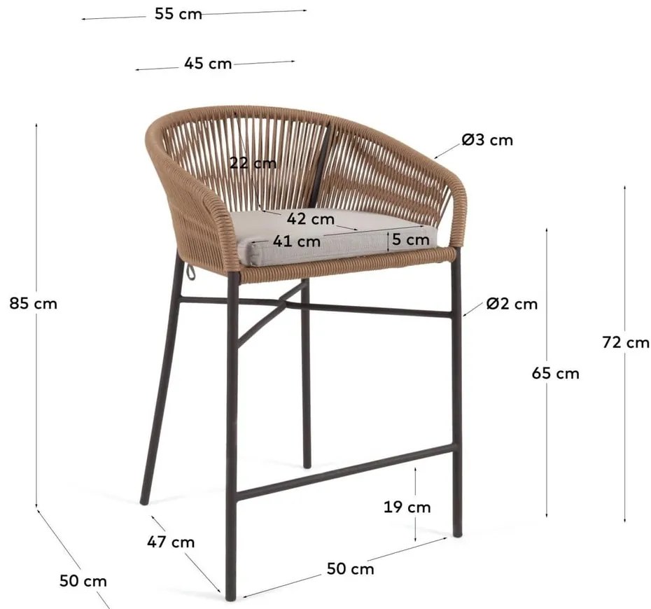 Beżowy metalowy hoker ogrodowy Yanet – Kave Home
