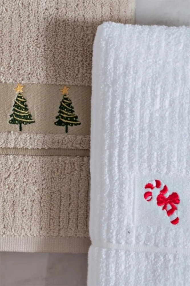 Zestaw prezentowy świątecznych ręczników MERRY, 3 szt. Zestaw (3 szt., 50x100 cm)