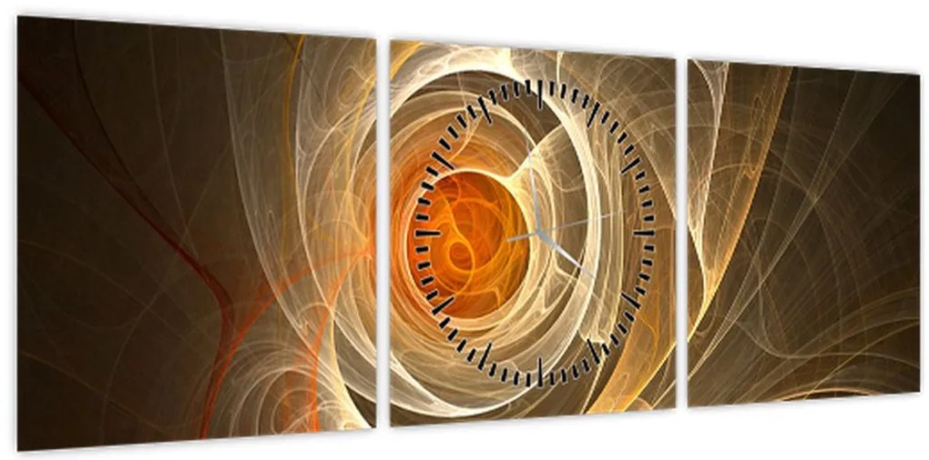 Obraz abstrakcji (z zegarem) (90x30 cm)