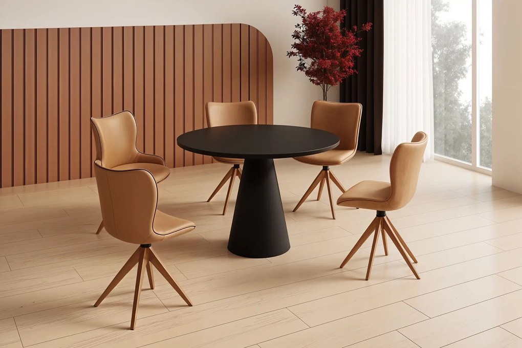 Okrągły stół Pineto czarny mat Hubertus