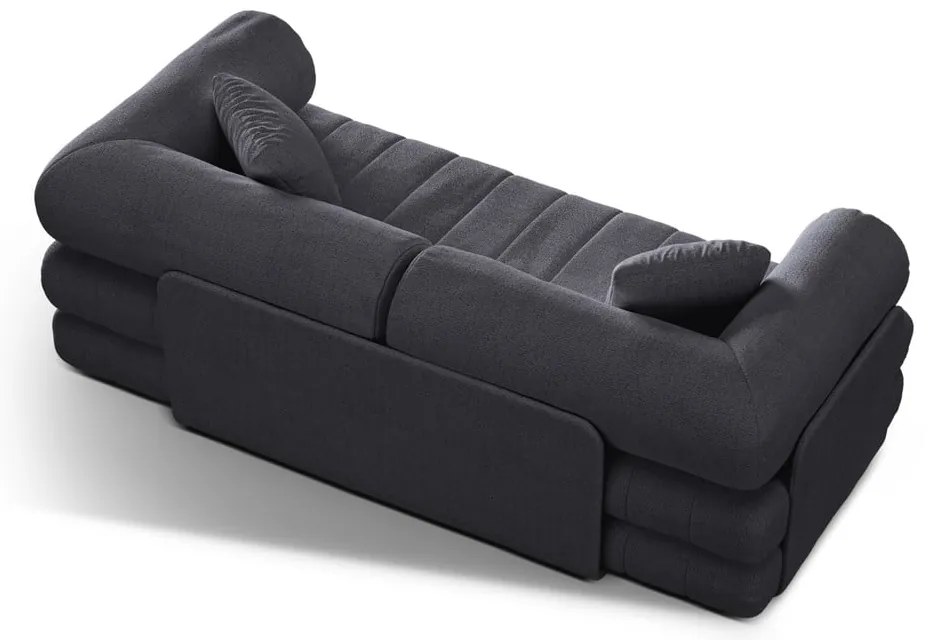 Ciemnoszara rozkładana sofa z materiału bouclé 206 cm Kemi – Cosmopolitan Design