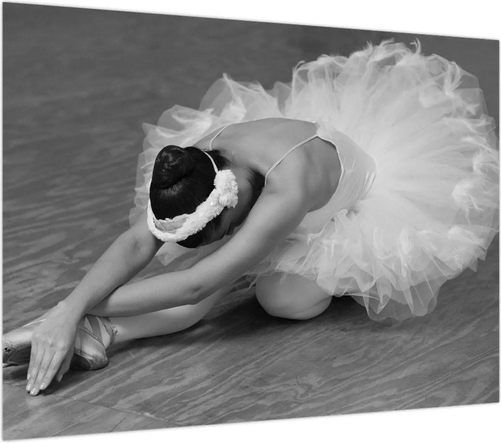 Obraz - Balerina, czarno-biały (70x50 cm)