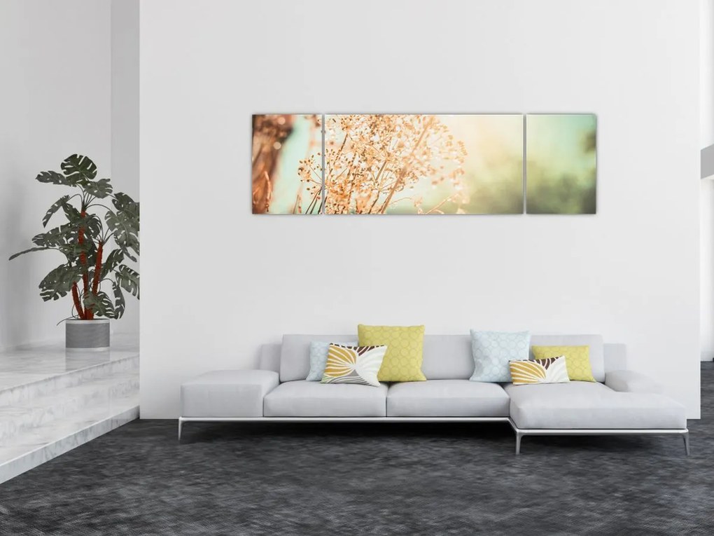 Obraz - Rośliny po deszczu (170x50 cm)