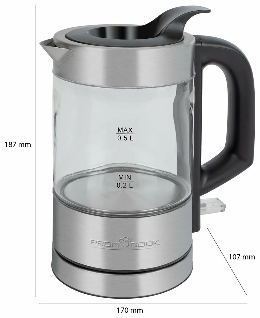 Czajnik elektryczny ProfiCook WKS 1228 0,5 l