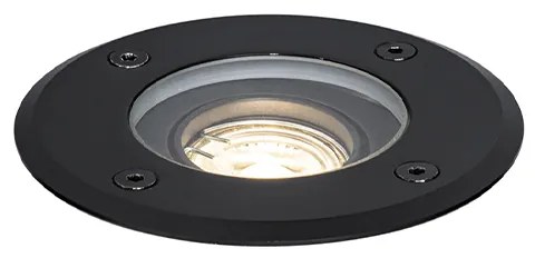 Nowoczesny zewnętrzny reflektor naziemny czarny 35 mm regulowany IP65 - Delux