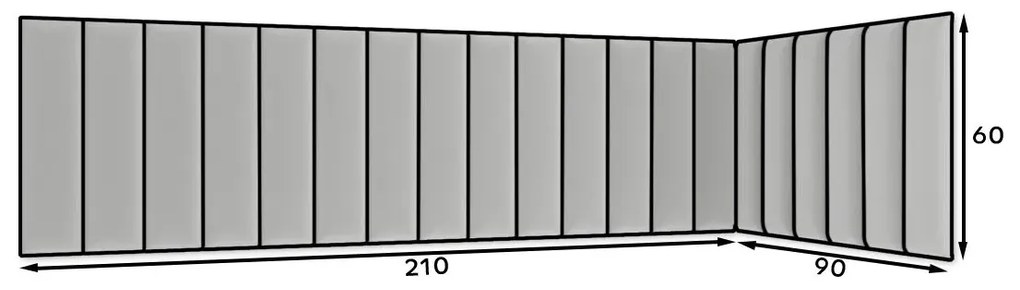 Zestaw 20 paneli tapicerowanych QUADRATTA 210x90x60 zielony ELTAP