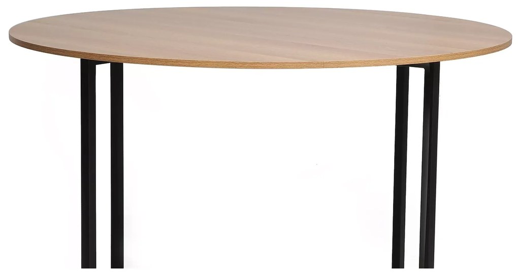 Okrągły stół jadalniany z blatem w dekorze dębowym ALTO 120x120