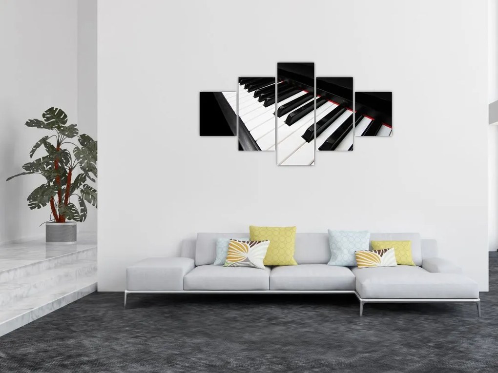 Obraz klawiszy fortepianu (125x70 cm)