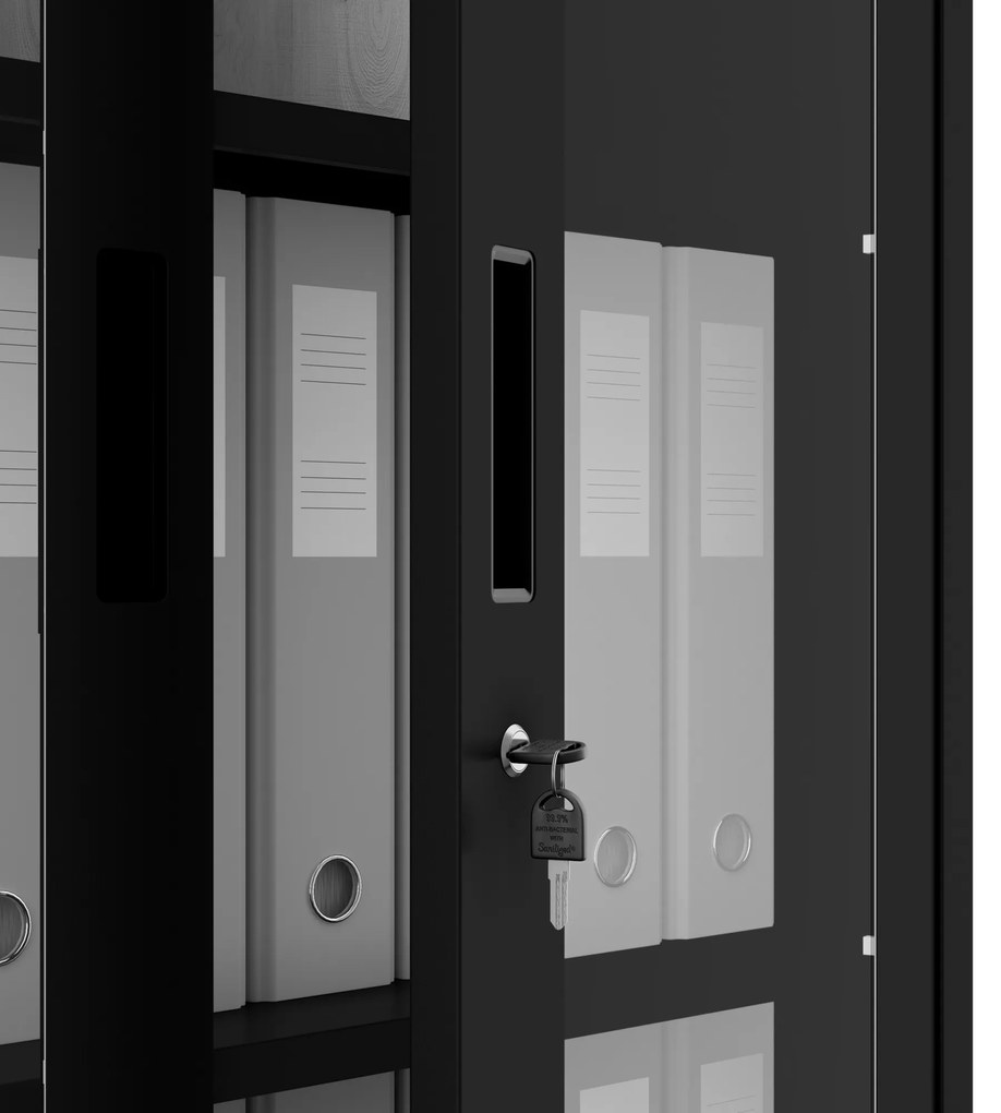 Szafa przeszkolona AMELIA 900 x 1850 x 400 mm, czarna