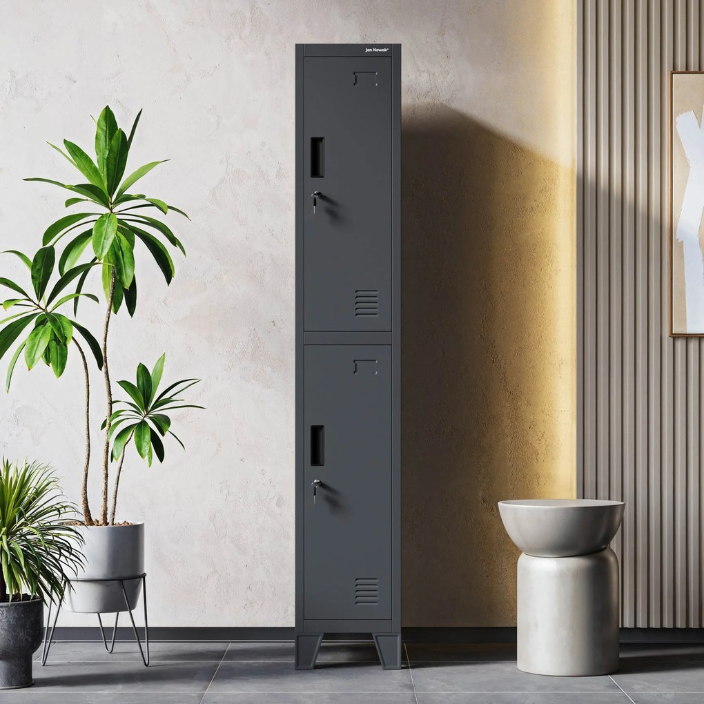 Szafka BHP ubraniowa pracownicza antracytowa BARTEK 1 Plus 292 x 1720 x 450 mm