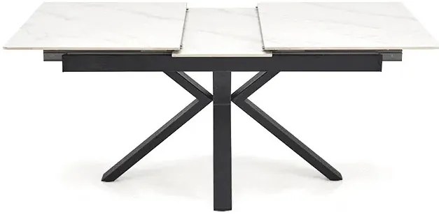 Stół rozkładany PLATAN 140(180)x85 biały marmur/czarny HALMAR