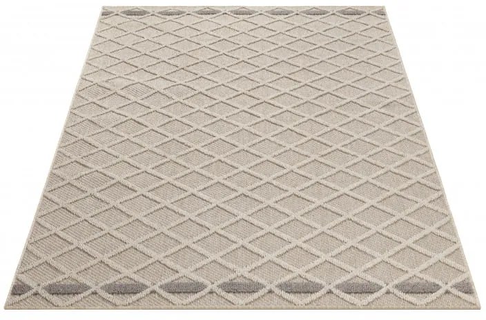 Dywan zewnętrzny sznurkowy Patara Kratka beżowy 240 cm x 340 cm
