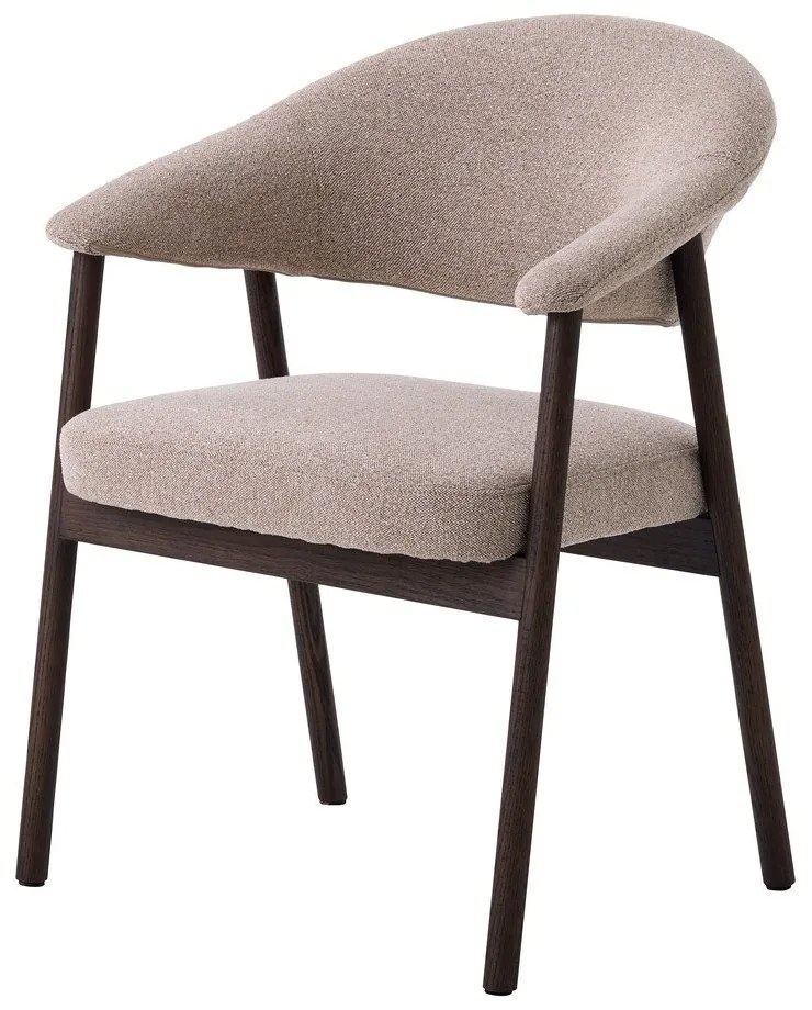 Beżowe krzesła z litego drewna dębowego z podłokietnikami zestaw 2 szt. Elk – Unique Furniture