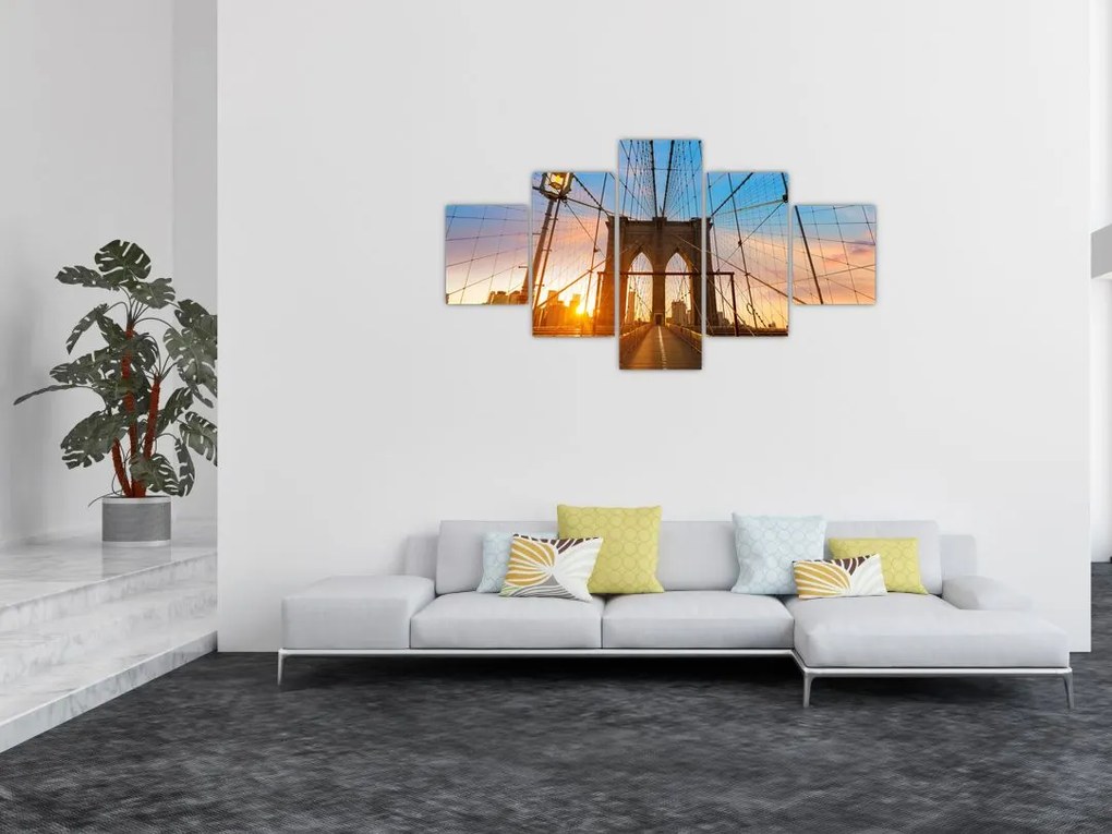 Obraz - Brooklyn Bridge, Manhattan, New York (125x70 cm)