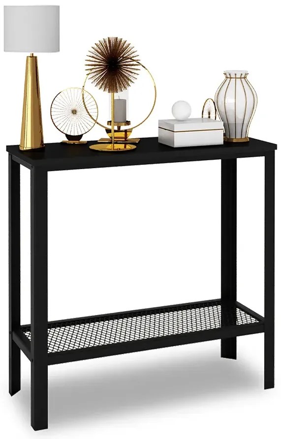 Czarna konsola z metalowym stelażem H0-R22