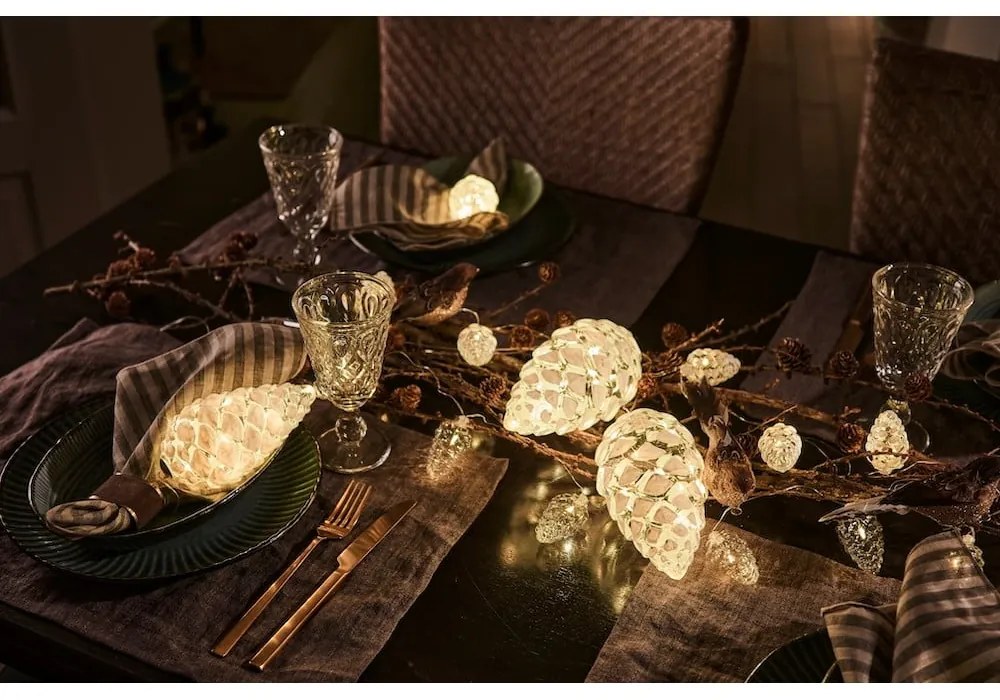 Biała wisząca świąteczna dekoracja świetlna ø 8 cm Celina – Sirius