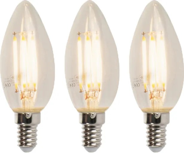 Zestaw 3 żarówek LED E14 ściemnialnych świec B35 5W 380lm 2700K