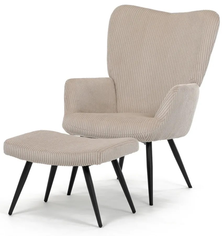 Fotel relaksacyjny z podnóżkiem L7285 CRM6,kremowy