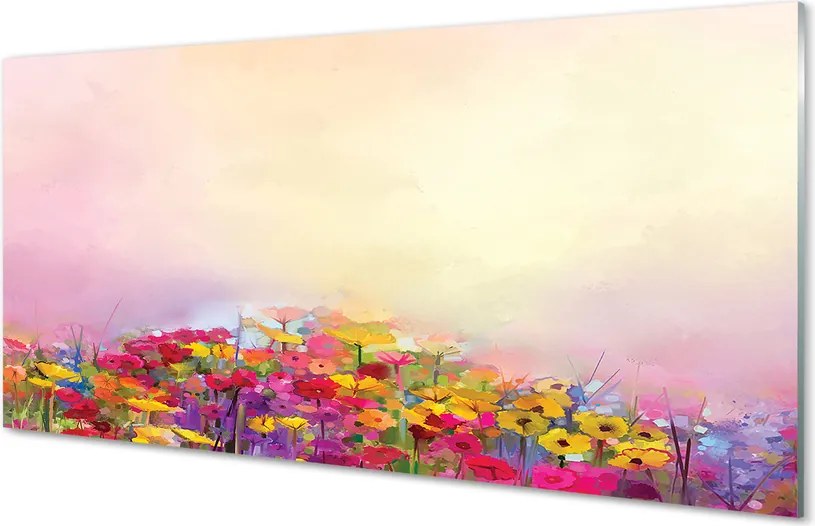 Panel szklany do Kuchni Obraz Kwiatów na tle Nieba