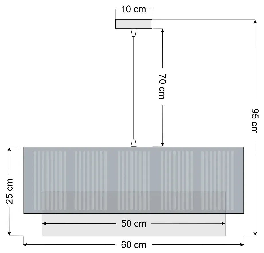 Lampa wisząca DUO LAMI LINE 60x25 biała/jutowa BPS KONCEPT