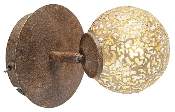 Lampa ścienna brązowa rdzawo-brązowa regulowana z przełącznikiem - Kreta ArtDeco Oswietlenie wewnetrzne