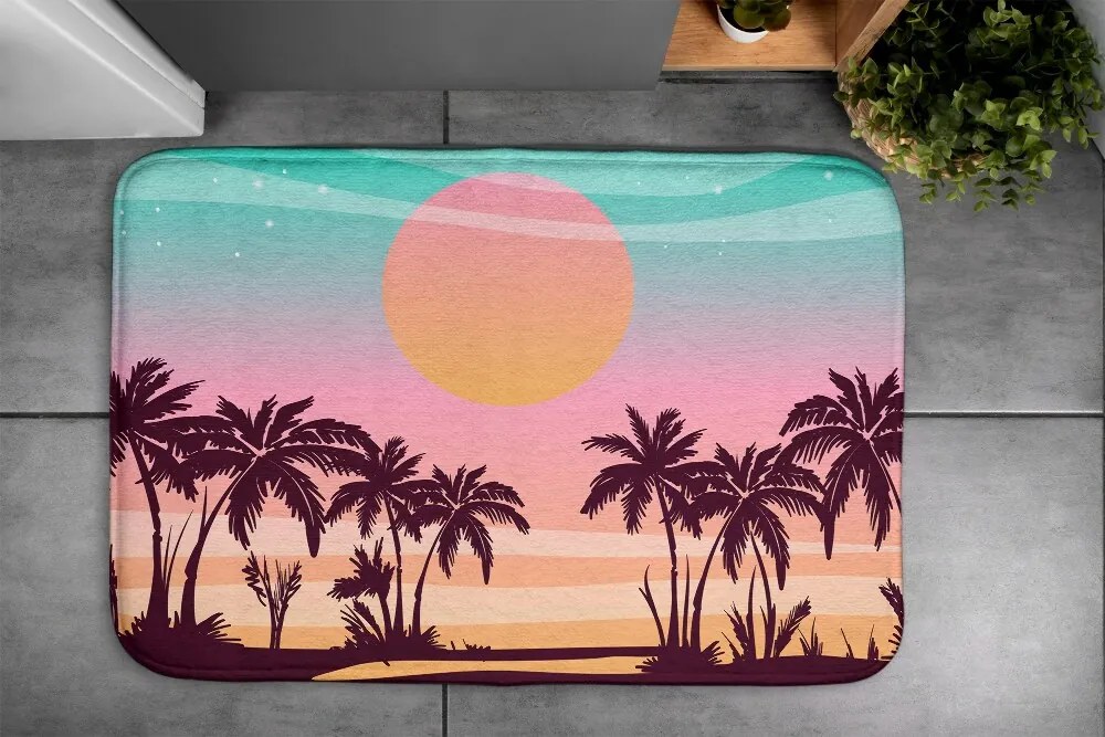Antypoślizgowy dywanik łazienkowy Antypoślizgowy dywanik łazienkowy Tropikalna plaża
