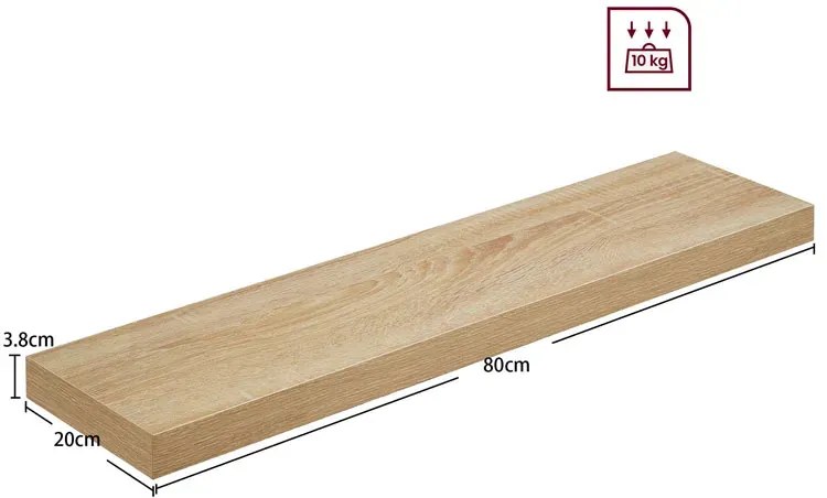 Samowiszaca półka ścienna 80 dąb sonoma Z3-B39