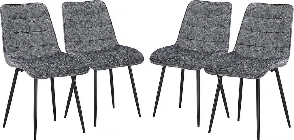 Krzesła do jadalni "Yanis" z tkaniny premium - zestaw 4 szt. - szare