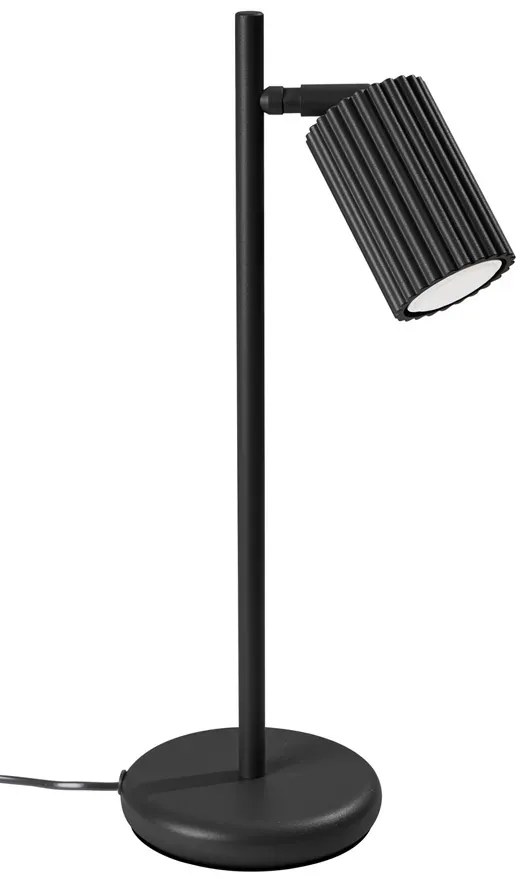 Ryflowana czarna lampka na biurko - D300 G4-D12