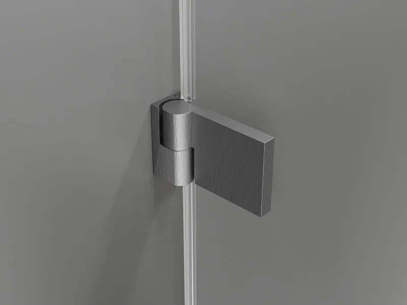 Mexen Lunar-B drzwi prysznicowe uchylne lewe 95 cm, transparent, gun gray szczotkowany - 832-095-000-66-00-L