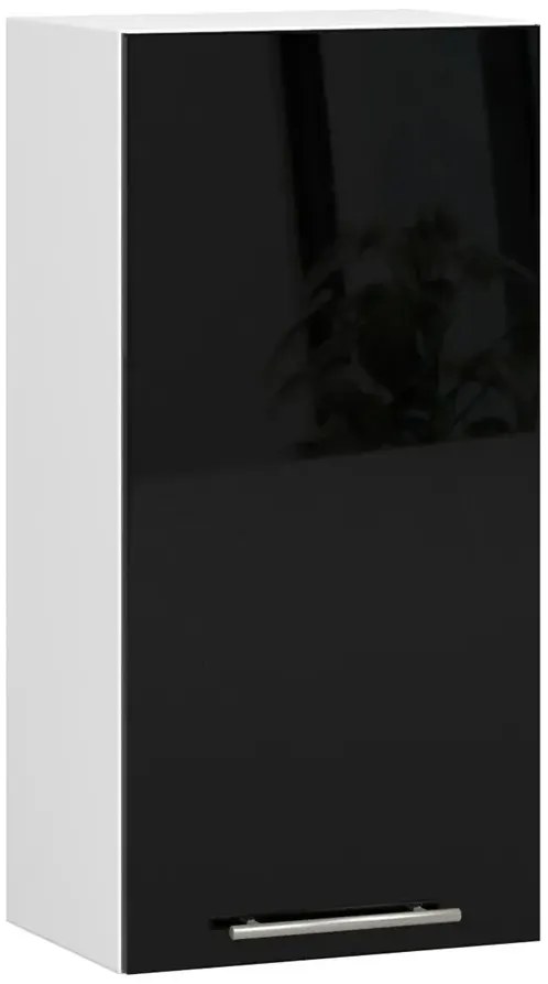 Czarna górna szafka kuchenna z półkami C1-Z22