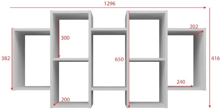 Biały wiszący regał ścienny W6-B13