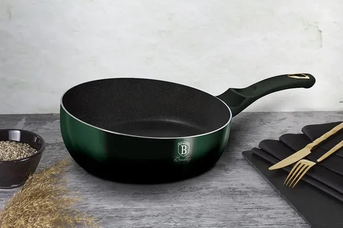 Aluminiowy wok w zielonym metalicznym kolorze 26cm P9-M16