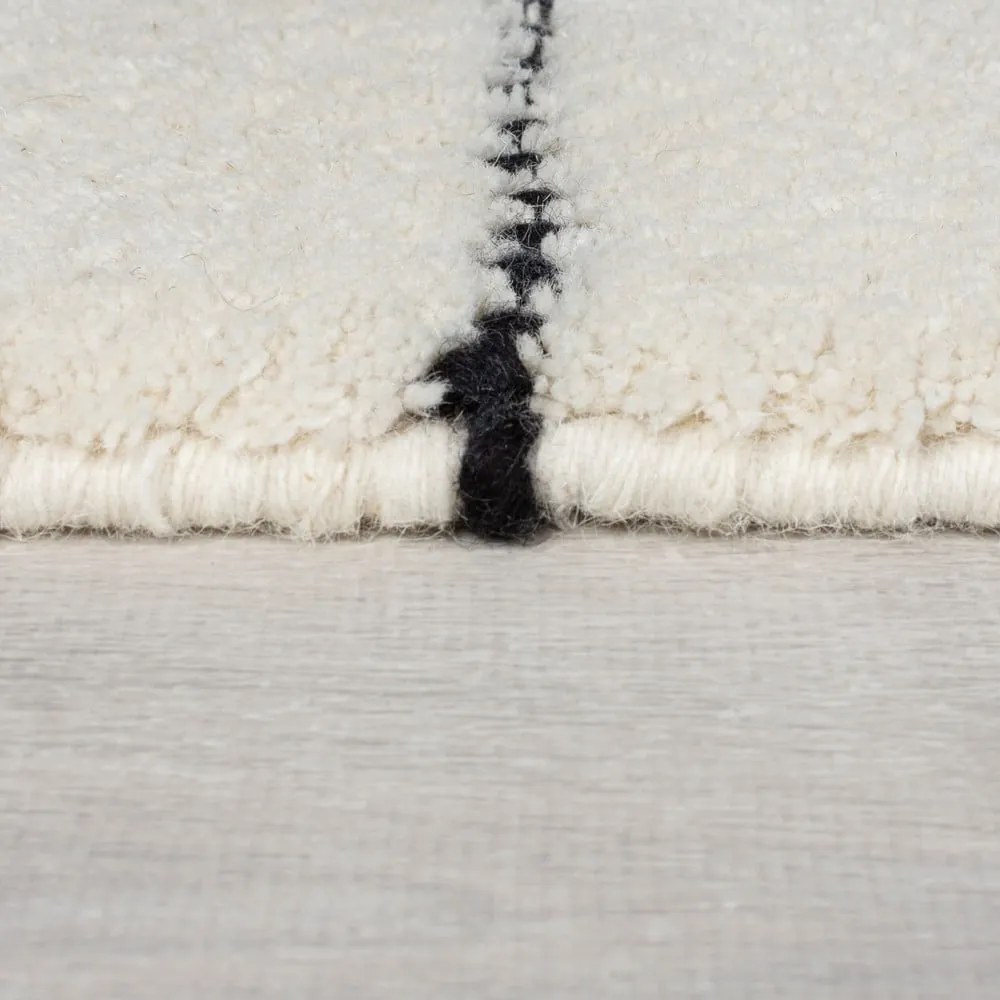Kremowy wełniany dywan tkany ręcznie 120x170 cm Dottie Linear – Flair Rugs