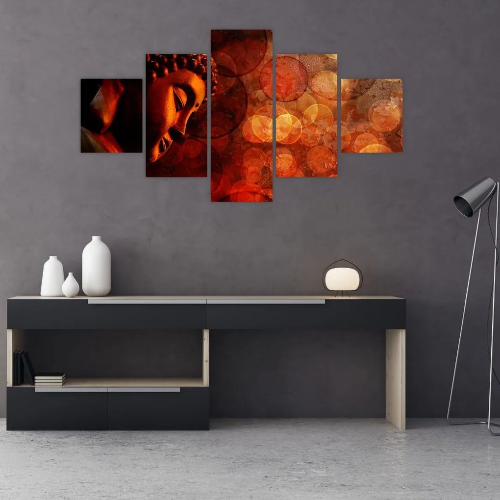 Obraz - Budda w odcieniach czerwieni (125x70 cm)