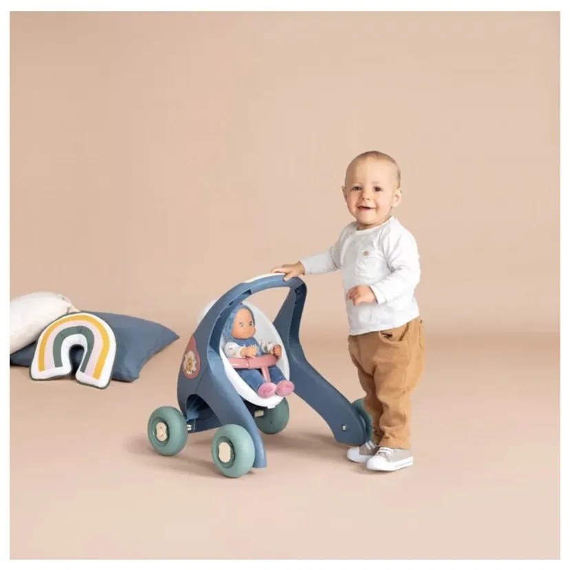 Smoby little chodzik pchacz 3w1 wózek dla dzieci + lalka bobas