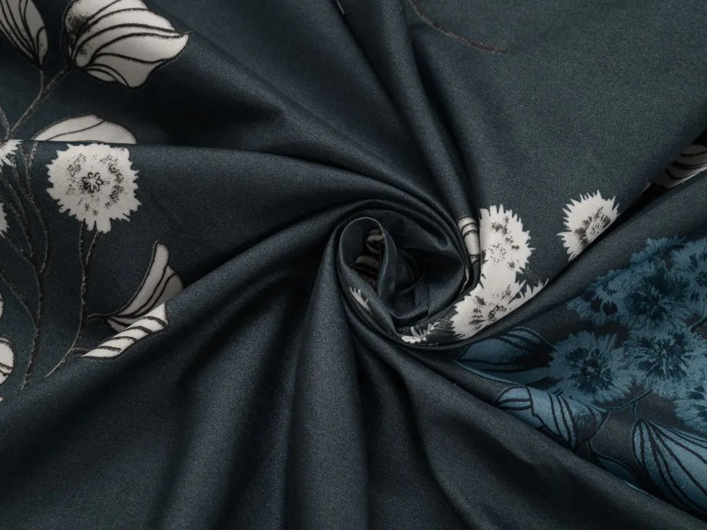 PrzytulneMieszkanie.pl PrzytulneMieszkanie.pl Bawełniana pościel EIRENE ciemnoniebieska Rozmiar pościeli: 70 x 90 cm | 140 x 200 cm