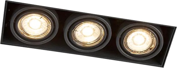 Zestaw 6 reflektorów wpuszczanych czarnych, regulowanych, bezramkowych, 3-punktowych - Oneon