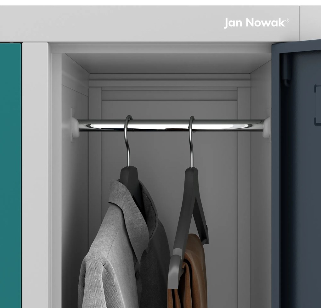 Szafa socjalna ubraniowa 10-drzwiowa BARTEK, 1360 x 1720 x 450 mm, szaro-wielokolorowa