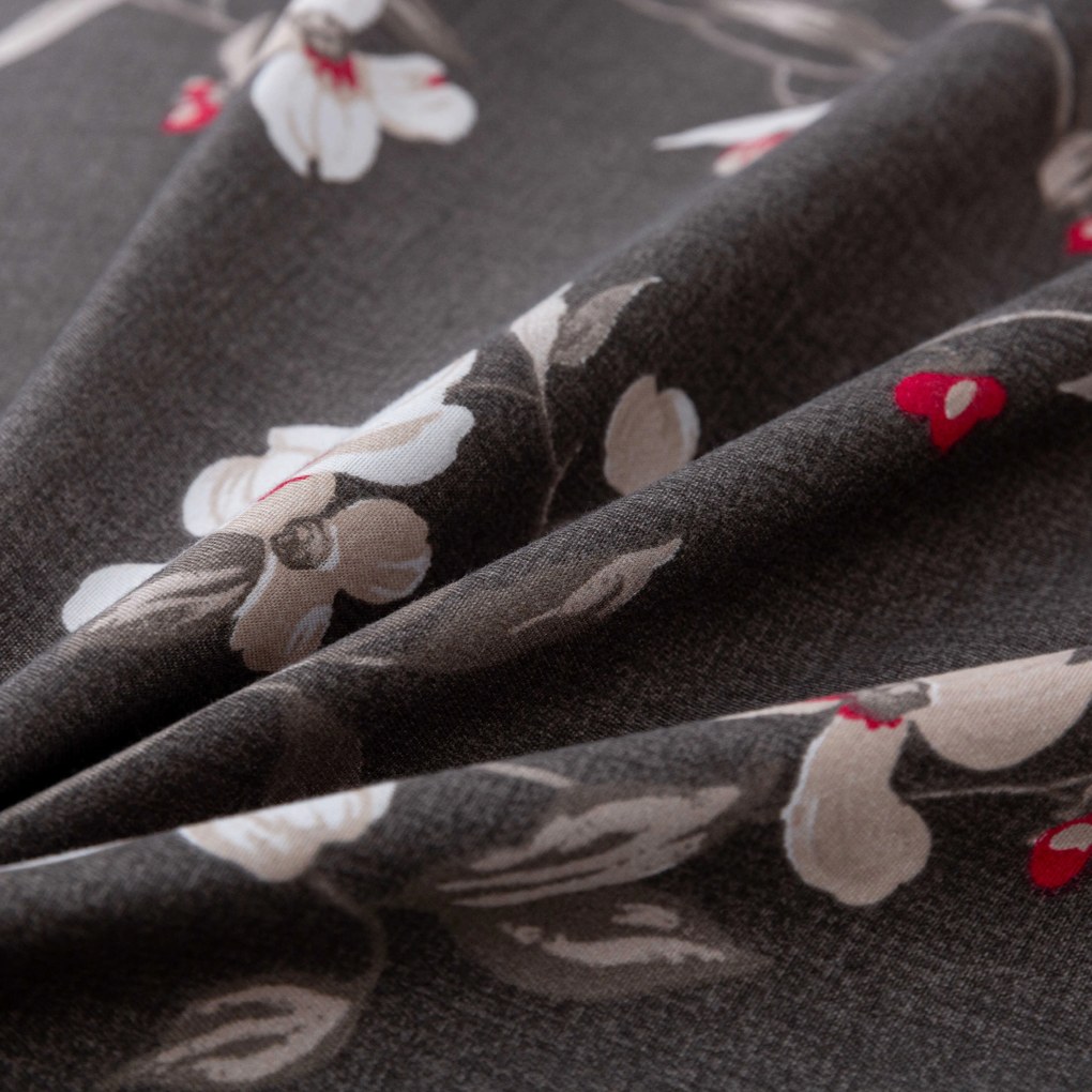 PrzytulneMieszkanie.pl PrzytulneMieszkanie.pl Pościel flanelowa BLOSSOM szara Rozmiar pościeli: 70 x 90 cm | 140 x 200 cm