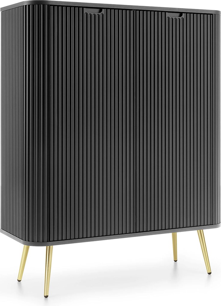 Komoda ZENZERO - Czarny / Stelaż złoty / 103 cm