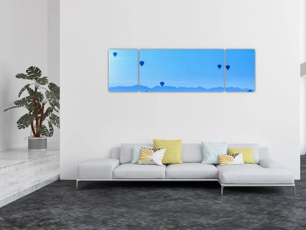 Obraz - Balony nad krajobrazem (170x50 cm)