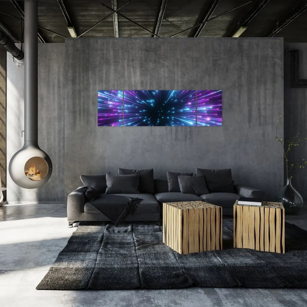Obraz - Neonowa przestrzeń (170x50 cm)