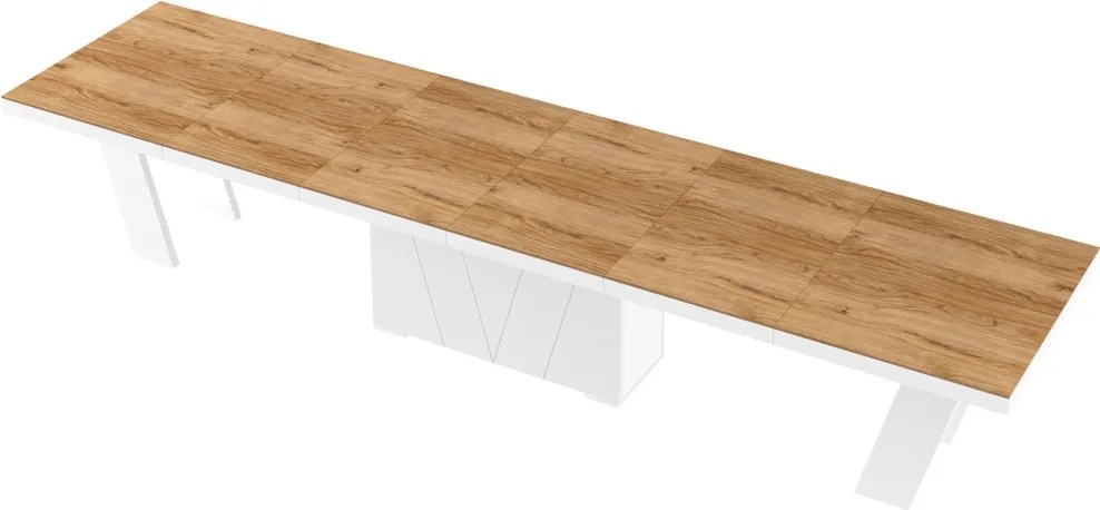 Stół z dębowym dekorem na blacie Grande Hubertus rozkładany do 412