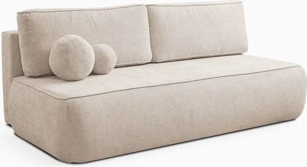 Sofa z Funkcją Spania ARVETO Kremowa Szenil Nowoczesna