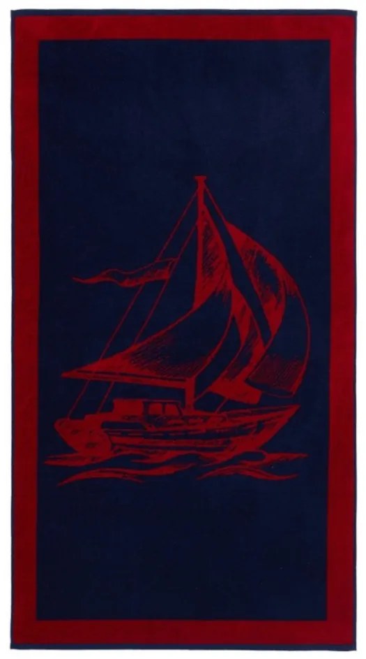 Ręcznik plażowy SAIL 85x160 cm Ciemnoniebieski