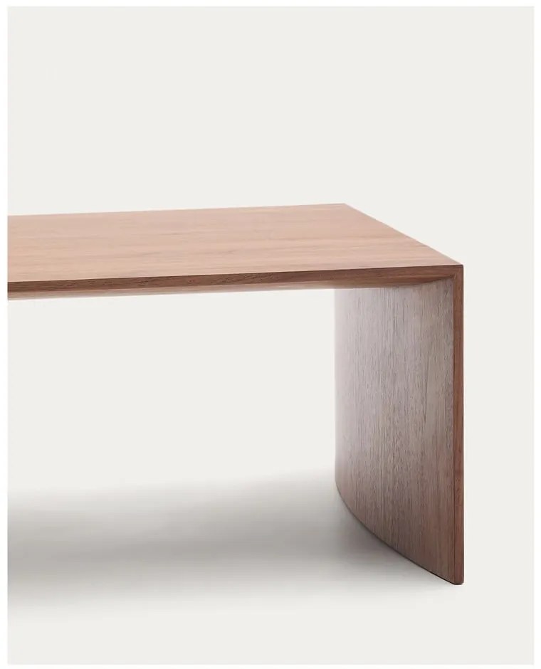 Stolik w dekorze orzecha w ciemnym naturalnym kolorze 70x140 cm Litto – Kave Home
