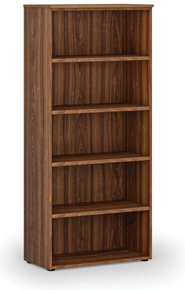 Regał biurowy PRIMO WOOD, 800 x 420 x 1781 mm, orzech